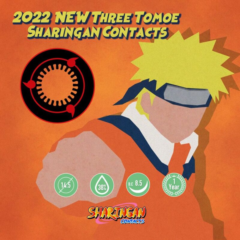 Trois contacts Tomoe Sharingan NOUVEAU